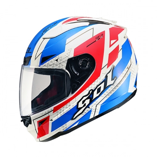 [바이크팩토리]SOL SF-3 레인저스 화이트 레드-블루 풀페이스 헬멧 (사이즈 선택 가능)